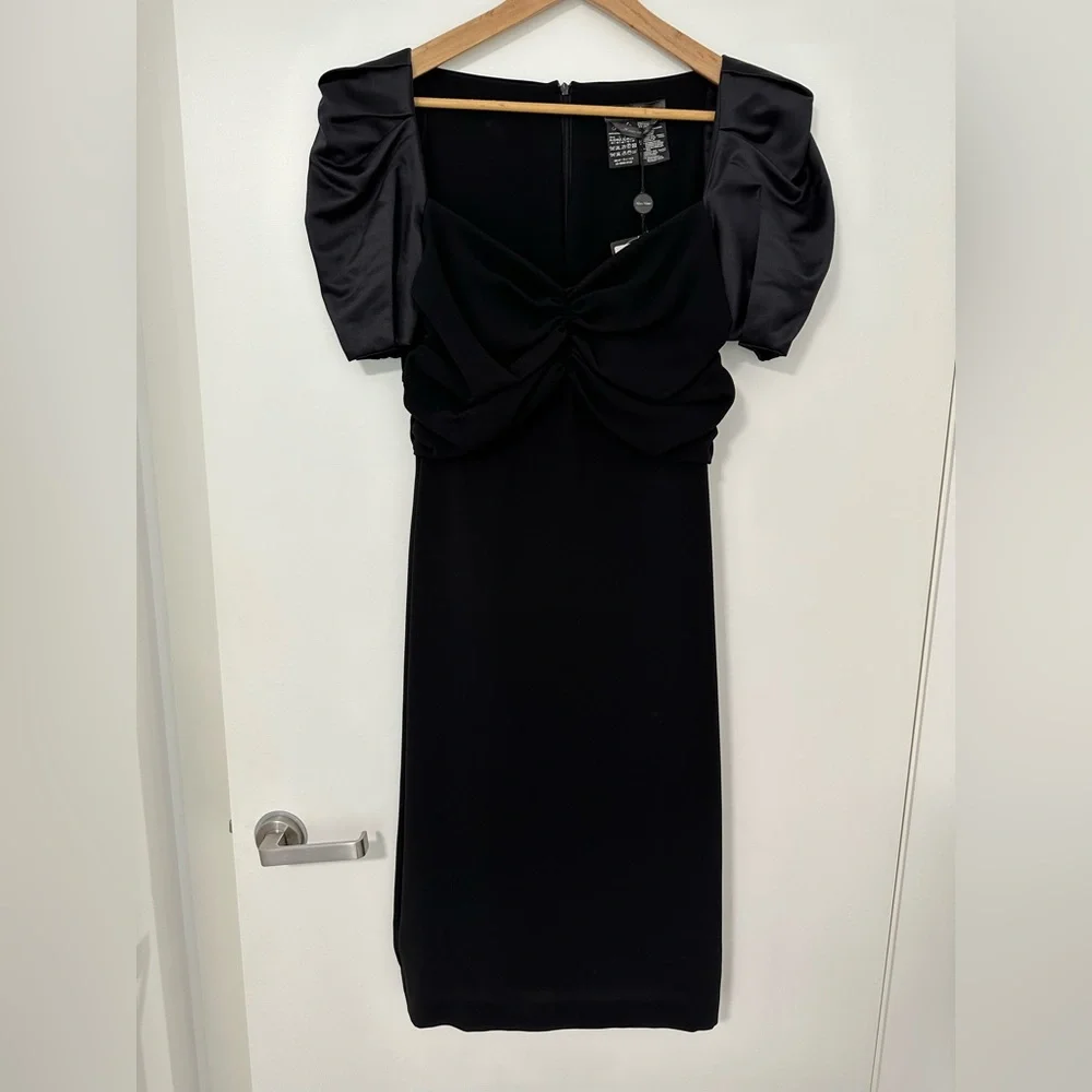 MaxMara little black dress, mini with silk bell sleves. Size IT 44. New w/tags - Picture 1 of 9